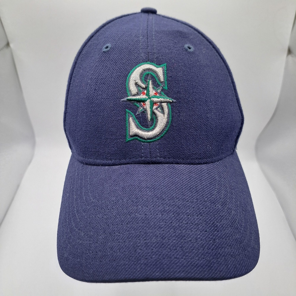 Nike VTG Baseball Cap Men OS Navy Seattle Mariners 100% Wool Adjustable MLB Hat